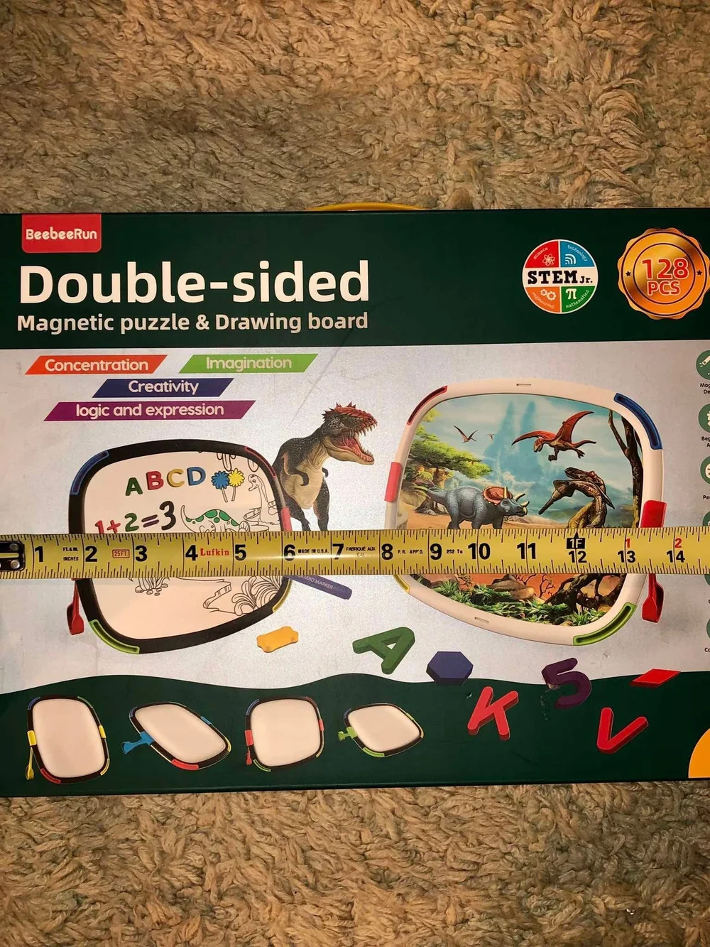 BeebeeRun Double-Sided Magnetic Puzzle & Drawing Board play set